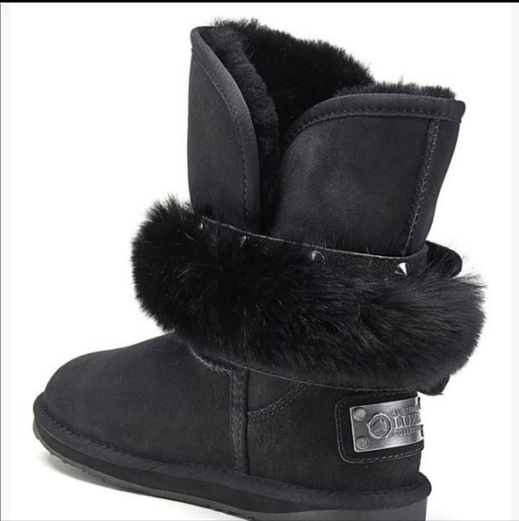 Australia Luxe Collective Suede Hatchet Boots in Black #230 - Picture 2 of 6